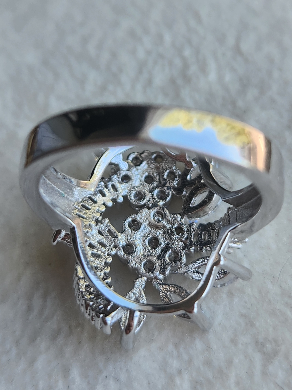 Vintage Sterling Silver 925 Marquise & Baguette Cluster Cocktail Statement Ring - Picture 4 of 9